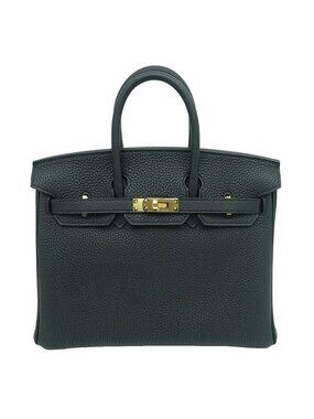 Hermes Bag Birkin 25 BK GD Togo Key with Cadena Clochette Bag Protective Tape